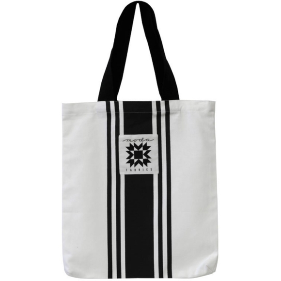 2/$20 Moda Urban Chicks Small Urban Cottage Tote White with Black Stripes 963-69 - Picture 1 of 5